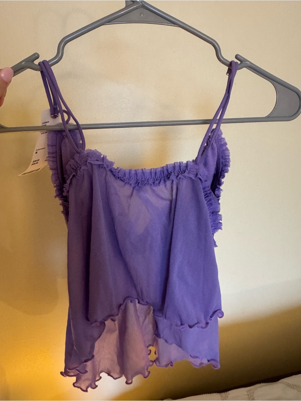 Urban Outfiters Ruffled Sheer Cami Top Size M - Picture 2 of 4